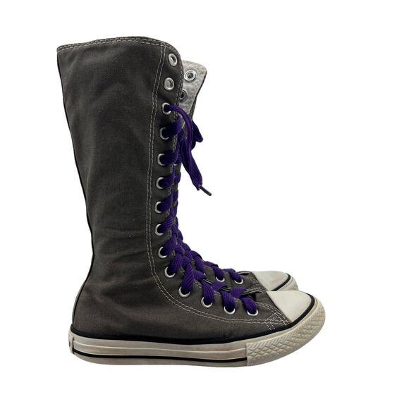 Converse Super High Top Sneakers Juniors 1 Gray Chuck Taylor All Star Calf Knee - Picture 1 of 12
